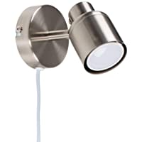 MiniSun - Moderno Foco Orientable en Cromo Cepillado - Aplique de Pared Interior o Plafón de Techo